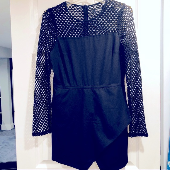 Black Mesh MISSguided Shorts Jumper - Picture 1 of 3